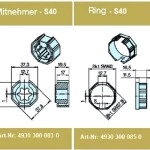Adapterset für Achtkatwelle S40 ,für Rohrmotoren Becker Baureihe P Serie, Typ P5 - P13