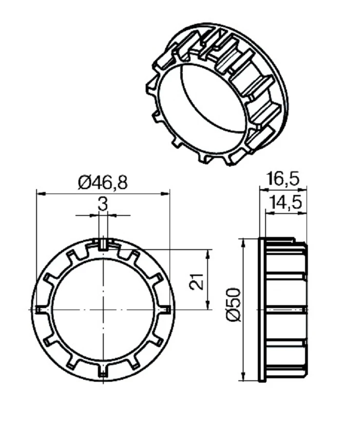 Adapterset für Achtkatwelle S60 ,für Rohrmotoren Becker Baureihe P Serie