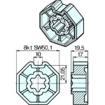 Adapterset für Achtkatwelle SW50 ,für Rohrmotoren Becker Baureihe P und R Serie