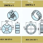 Adapterset für Nutwelle DW78x 1 , für Rohrmotore Becker Baureihe L
