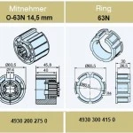 Adapterset für Nutwelle O-63N 14,5 mm  für Rohrmotoren Becker Baureihe P und R Serie  mit  Hinderniserkennung