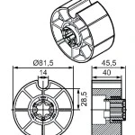 Adapterset für Nutwelle O-D85N für Rohrmotoren Becker Baureihe R mit Sensible Hinderniserkennung ,aus Kunststoffe .