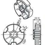 Adapterset für Nutwelle Optinut 69x 1,25mm , für Rohrmotore Becker Baureihe R