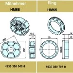 Adapterset für Profilwelle HM65, für Rohrmotoren Becker Baureihe P und  R Serie