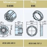 Adapterset für Profilwelle O-E65, für Rohrmotoren Becker Baureihe P und R Serie mit Hinderniserkennung