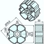Adapterset für Profilwelle ZF80x1,2 für Rohrmotore Becker Baureihe R