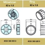 Adapterset für Rundrohr 63 x 1.5 , für Rohrmotoren Becker Baureihe P und R Serie 
