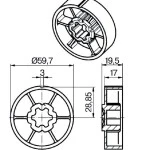 Adapterset für Rundrohr 63 x 1.5 , für Rohrmotoren Becker Baureihe P und R Serie 