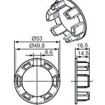 Adapterset für Rundrohr HD50 , für Rohrmotore Becker Baureihe R Serie