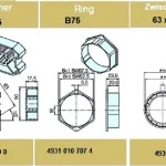 Adapterset B75 für Sechskantwelle für Rohrmotoren Becker Baureihe R Serie