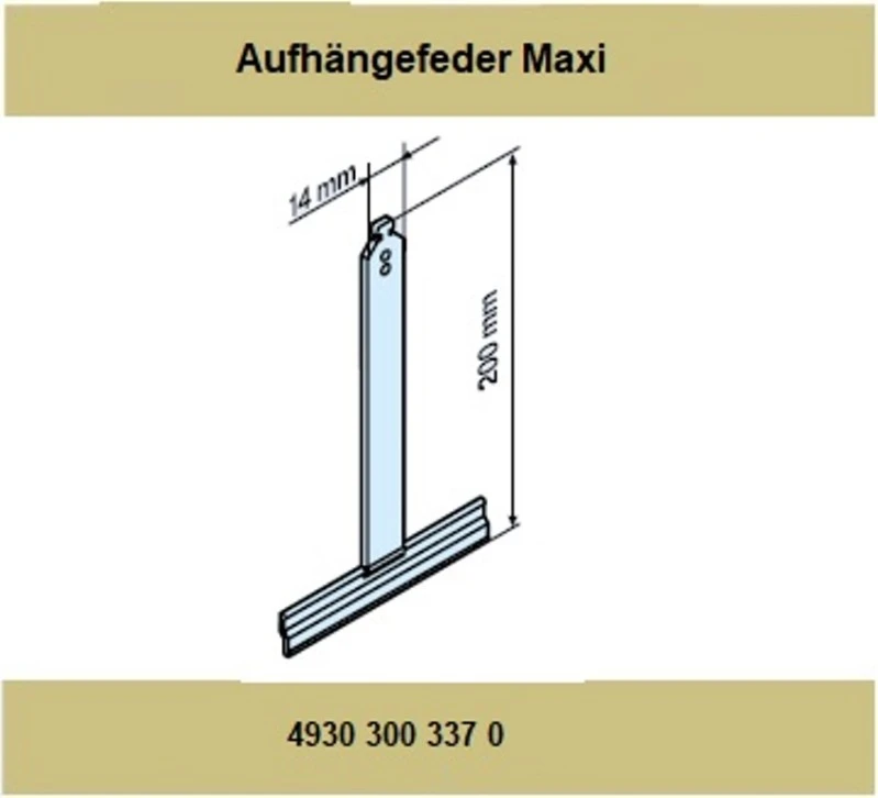 Becker - Aufhängefeder Maxi Siral Für Rollladenpanzer mit Maxi-Profil, Breite 14 mm, Länge 200 mm