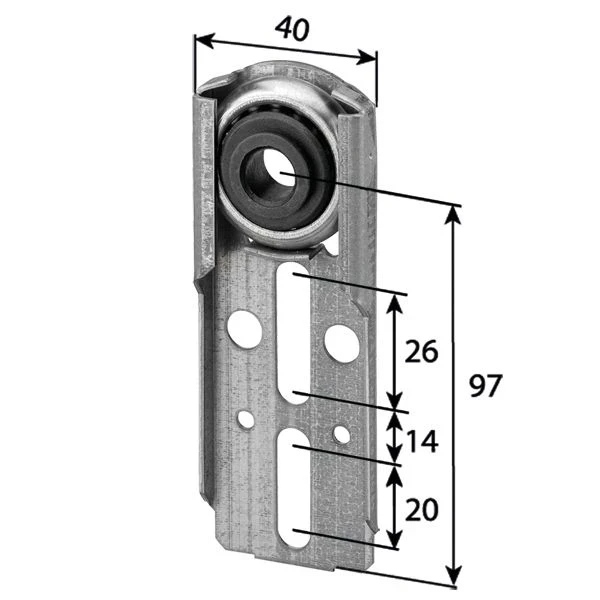 Fertigkastenlager/Walzenkapsellager verzinkt, verstellbar, mit Kugellager Durchmesser 40 mm