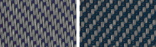 Markisentuch Screen-Gewebe, Granit - Grau / Aqua - Blau, Transparenz 3 Prozent, Stoff-Nr. 70811