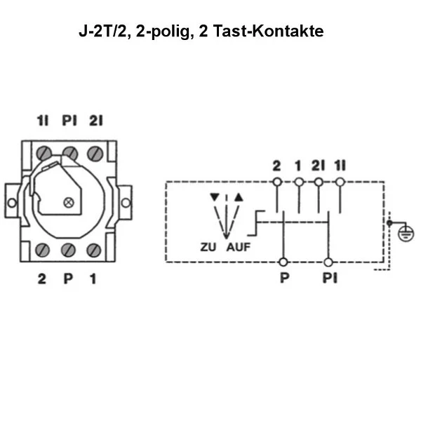 Schalteinsatz 2-polig, mit 2 Tast-Kontakte (Auf/Ab), für Schlüsselschalter S-APZ/S-EPZ