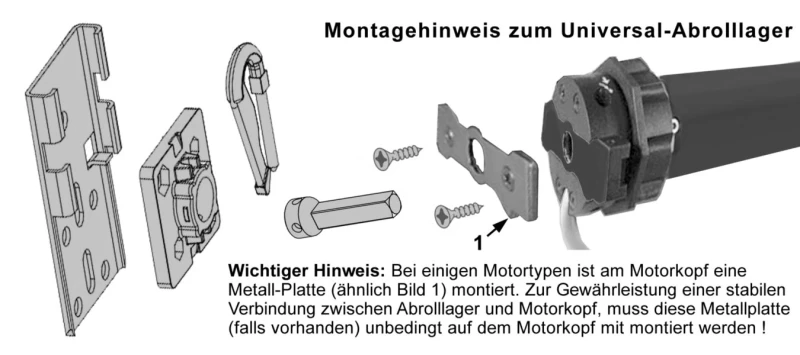 WTS - Abrolllager für Neubau-Fertigkästen DM-L035 für Rohrmotoren  Ø 45 mm Serie DM - DMF - ME