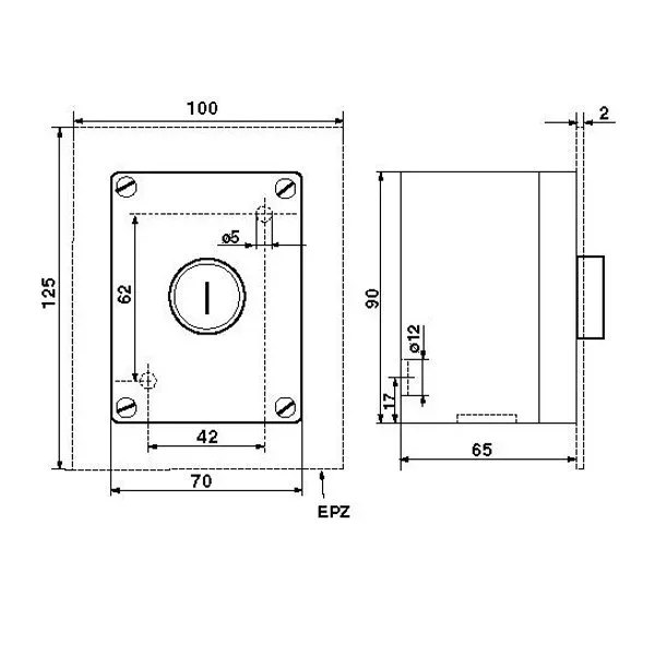 WTS - Einfach-Drucktaster Metall Aufputz mit Impuls-Taste und wassergeschützt IP 65