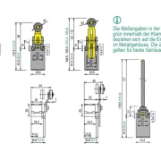WTS - Endschalter mit Stößel Metall Sprungkontakt 1S + 1Ö, Wassergeschützt - Schutzart IP 67