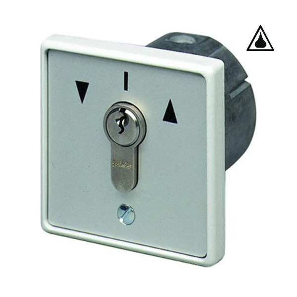 Miniatur - Schlüsseltaster Typ:  MR 1-2T mit 2 Tast-Kontakten AB/AUF, IP 54