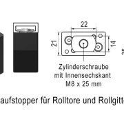 WTS - Modularer Auflaufstopper, Grundmodul, 39x21x35 mm, für Rolltore und Rollgitter