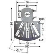 WTS - Neubau- und Fertigkastenlager verstellbar  DM-L019 für Rohrmotoren  Ø 45 mm Serie DM - DMF - ME