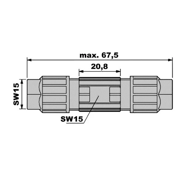 WTS - Phoenix Quickon-Leitungsverbinder für flexible Rundleitungen Schwarz IP6