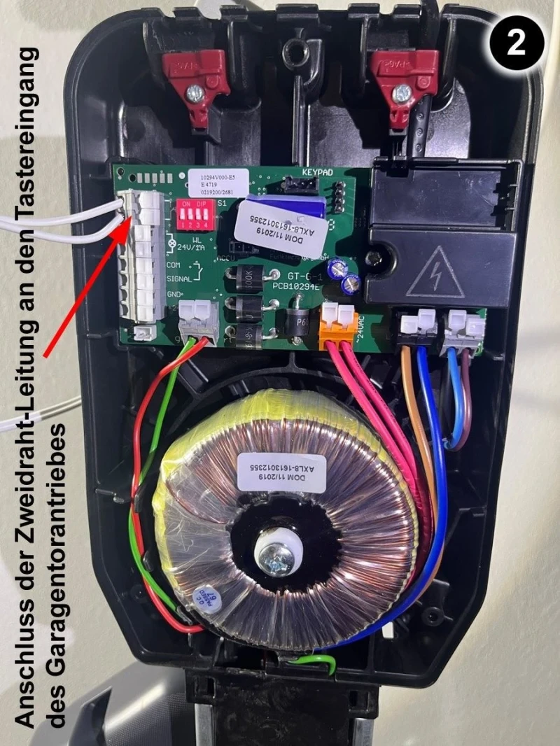   WTS - Funkempfänger 1-Kanal 868 MHz, mit eingelerntem 1-Kanal Handsender SOSR-1K-WTS (KeeLoq), Netzkabel mit Schukostecker 0,5m, 2-adrige Litze 0,5m