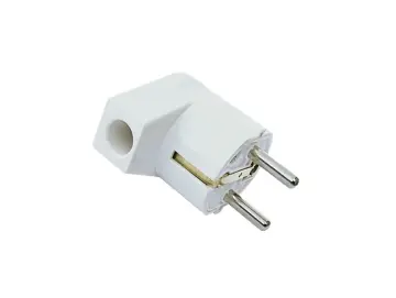 WTS - Schuko-Winkelstecker aus Thermoplast mit seitlicher Kabeleinführung, Farbe weiß