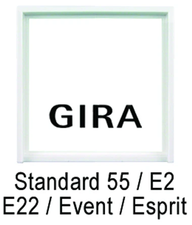 Zwischenrahmen Gira ZR-G-01 nach DIN 49075 zur Montage in die gängigen -Schalterprogramme.