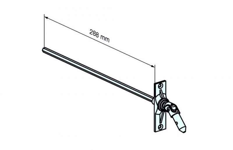  Gelenklager mit Sechskantstab 45° SW 7 mm Anschlusszapfen für Kurbel Ø 12 mm